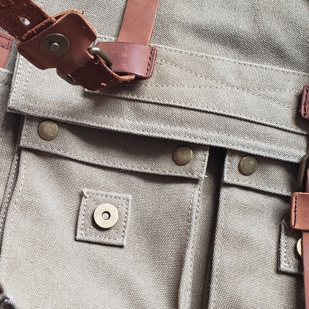 S.C.Cotton Messenger Shoulder Bag Canvas Sechunk - Picture 4 of 13